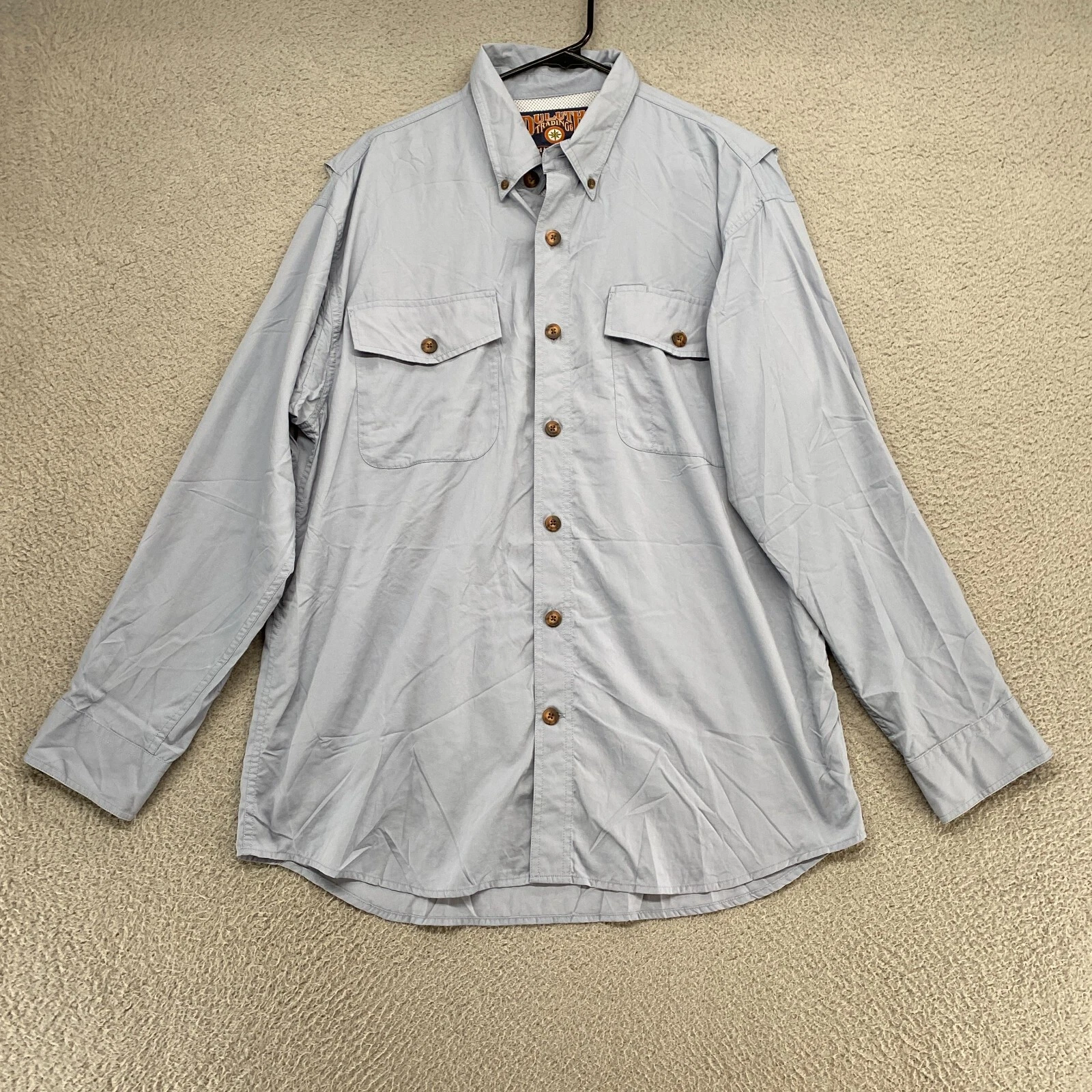 Duluth Shirt Mens Large Vented Fishing Outdoors Guide Hiking Blue Performance