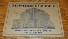 Original 1931 Strawbridge & Clothier Department Store Counter Advertising Sign