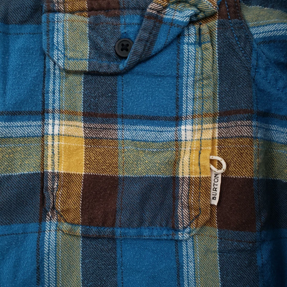 Рубашка Burton на пуговицах для мальчиков XL синяя с длинным рукавом фланелевая клетчатая сноуборд для улицы - Изображение 4 из 4