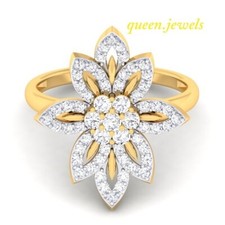 3CT Round Cut Lab-Created Diamond Engagement Wedding Ring 14K 2-Tone Gold Over