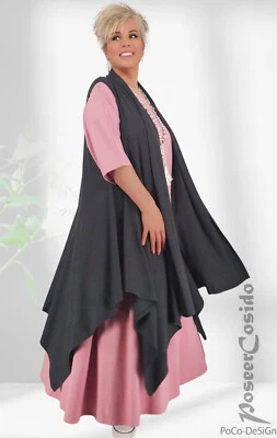 POCO-DESIGN BY POSEERCOSIDO Chaqueta chaleco abrigo PoCo DeSiGn LAGENLOOK 44 46 48 52 54 56 58 L-XL-XXXL gris