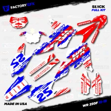 USA Red White Blue Slick Racing Graphics Kit fits Yamaha 15-19 WR250F WR 250F 
