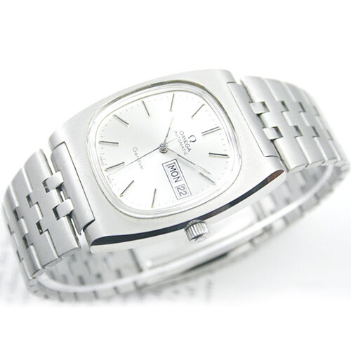 Vintage Omega Geneve Automatic Day Date White Silver Dial