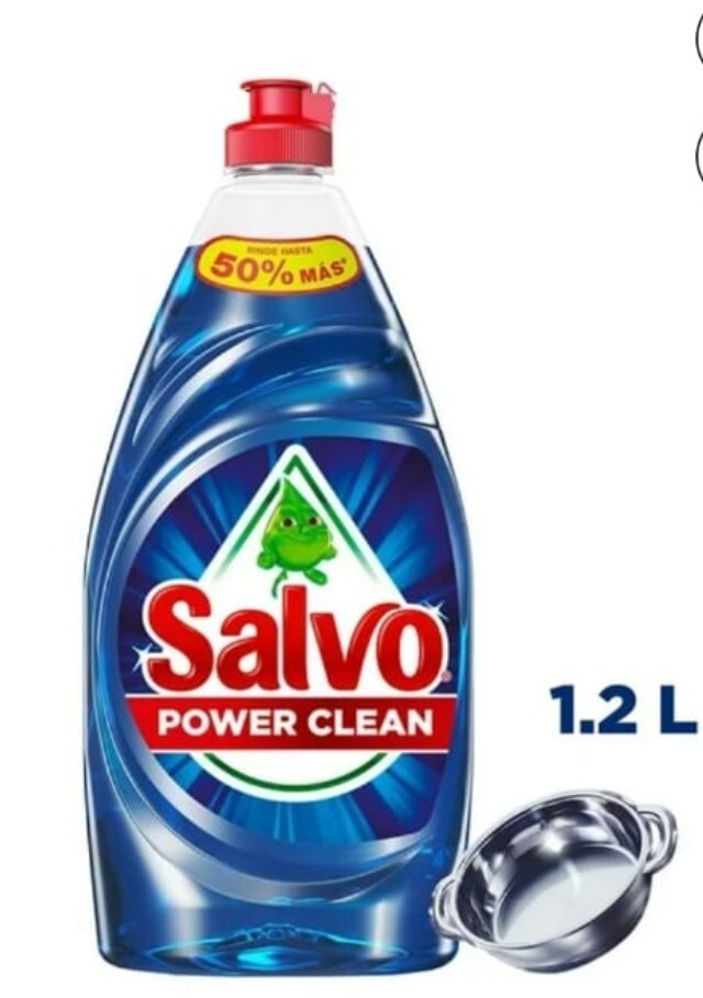2X SALVO LAVATRASTES POWER CLEAN DISHWASHING SOAP - 2 de 1.2 L c/u