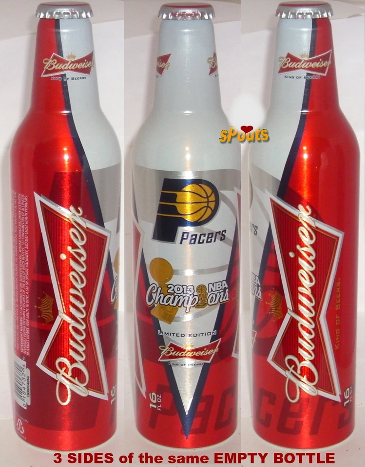 2013 INDIANA PACERS АЛЮМИНИЕВАЯ ПИВНАЯ БУТЫЛКА БАНКА БАСКЕТБОЛ NBA ЧЕМПИОНОВ BUDWEISER - Изображение 4 из 4