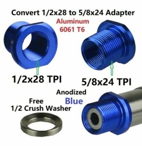 Steel Muzzle Thread Convert 1/2x28 TPI To 5/8x24 TPI W/ Crush - Foto 8