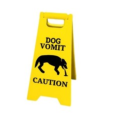 Eye Catching Yellow Cats Vomit Caution Sign For Pet Lover Public Place Managers