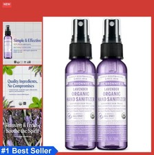 Organic Hand Sanitizer Spray Lavender 2 Ounce 2-Pack USDA Cleanses Moisturizes
