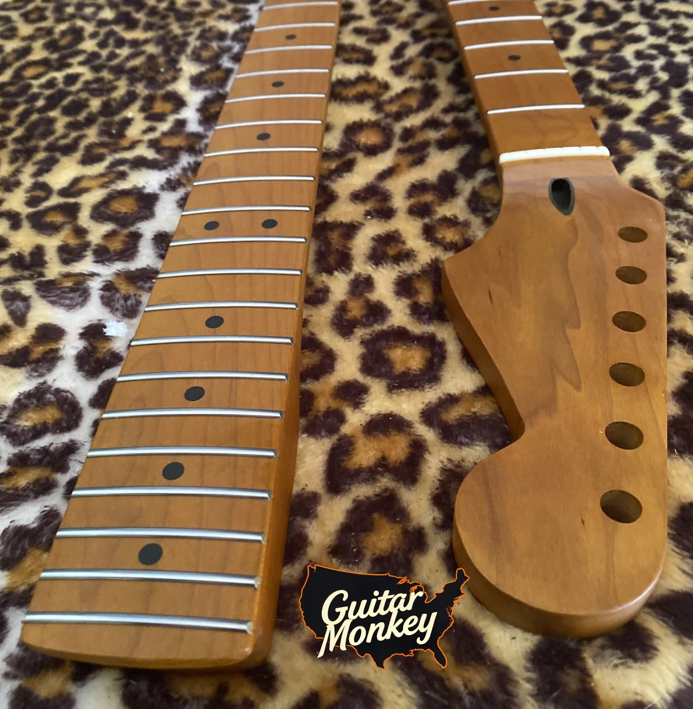 Stratocaster in acero tostato Jumbo tasti laminati dado osseo nitro satinato foto 6