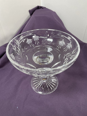 Stuart Crystal Cascade - Fuchsia - Comport / Süßigkeitenschale mit Fuß / Tazza