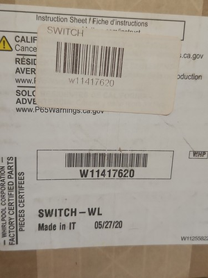 #ad W11417620 OEM Whirlpool Washer SWITCH WL New Sealed Box 📦 Oem $79.95