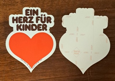Ein Herz für Kinder Aufkleber Sticker ZDF 80er Jahre, Bildzeitung 