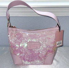 Brand New W/Tag! Juicy Couture Blank Canvas Hobo Purse Light Sparkle Pink