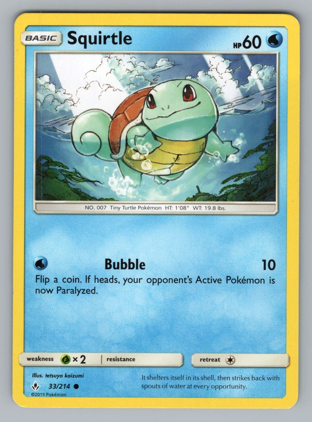 SQUIRTLE 33214 C UNBROKEN BONDS POKEMON NM UNB 2019