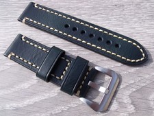 For Officine Panerai PAM Luminor Dark Green Thick Leather Watch Strap 24mm