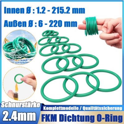 O-Ring 1,2-215,2 mm Schnurstärke 2,4 mm DIN-3771 FKM 80 Dichtring Oring Nullring