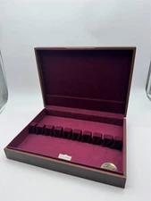 MCGRAW WOOD ANTI-TARNISH SILVERWARE FLATWARE STORAGE CHEST BOX BURGUNDY LINING