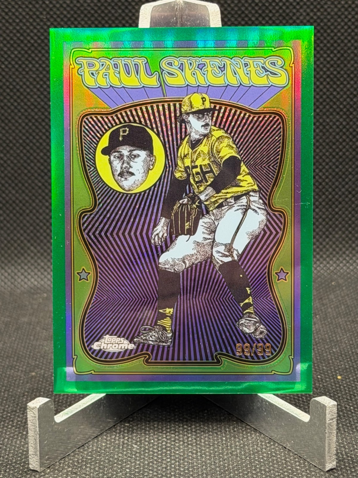 2025 Topps Chrome Paul Skenes #UV-4 Ultra Violet All-Stars Green Refractor 99/99