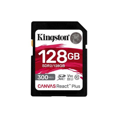 Kingston Canvas React Plus 128 GB SDXC, Speicherkarte schwarz, UHS-II U3, Class 