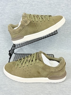 Clarks artisian Courtlite2 Run Sneakers Mens 10 M Olive Nubuck Green Casual