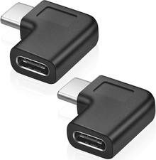 USB C Right Angle Adapter,90 Degree USB C to USB Type-C Male to Female Adapter C