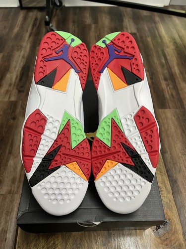 Nike Air Jordan 7 Retro "Hare" White Red Silver Size 10 2015 (304775-125) New - Picture 8 of 8