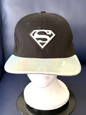 Cap SUPERMAN -Youth-Snapback Hat Black Silver Prism - Ages 14 Older -B200