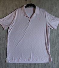 Puma Golf Polo Mens XL Palm Trees Print Lightweight Pink