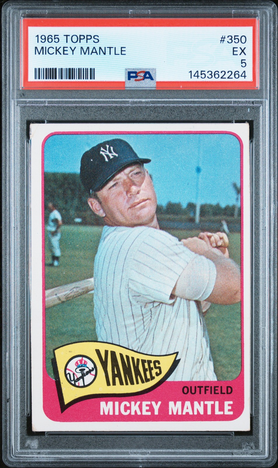 1965 TOPPS #350 MICKEY MANTLE PSA 5