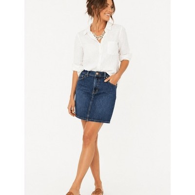 Dickies Perfect Shape Denim Skirt Size 10 Stretch Blue Jean Mini NWT