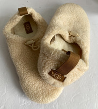 UGG Plushy Slippers Womens 9 Natural Cream Sherpa UGG plush 1143952 Clogs No Box
