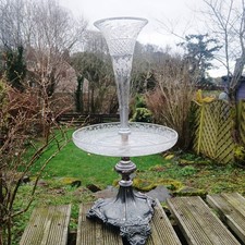 Walker & Hall Early 1900s Silver Plate Cut Glass Epergne Trumpet Vase