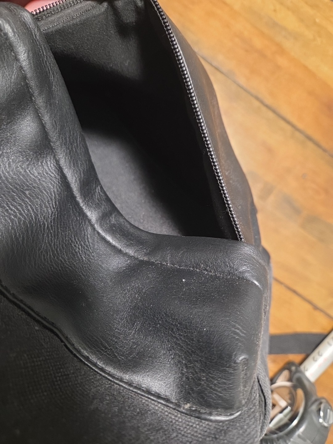 PX Clothing Landen Canvas Backpack Black Tech Laptop Bag Vegan Leather GQ image 7