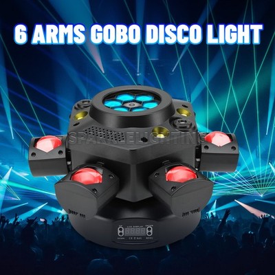 PAIDUN 6 Arms Bee Eyes Gobo Wash Effect Rotate Moving Head Light Disco Bar Party