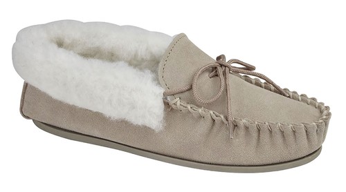 Mokkers Ladies Suede Fur Collar Moccsasin Thermal Lining, Hard Sole - POST FREE - Picture 7 of 10