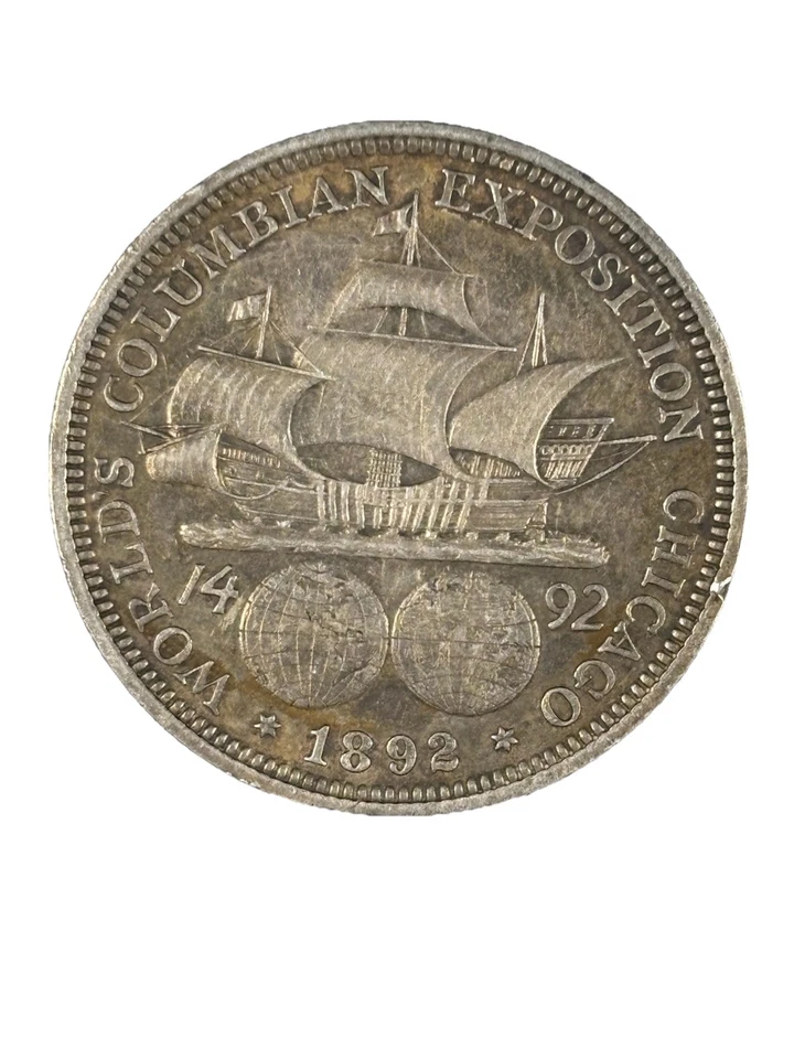 1892 Columbian Exposition Silver Half Dollar First US Commemorative Nice Details - Image 2 of 4