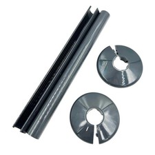 2 x Dark Grey Snappit Pipe Covers and Collars for Radiator Pipework