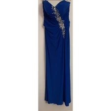 Morrell Maxie Royal Blue Strapless Embellished Formal Gown Evening Dress 2