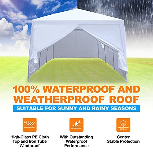 SERENELIFE POP UP CANOPY TENT 10X30 PORTABLE COMMERCIAL INSTANT SHELTER - WHITE