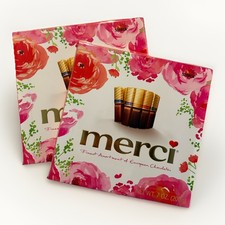 2pk Merci Finest European Milk Dark Chocolate Assortment Rose Gift Box, 7oz