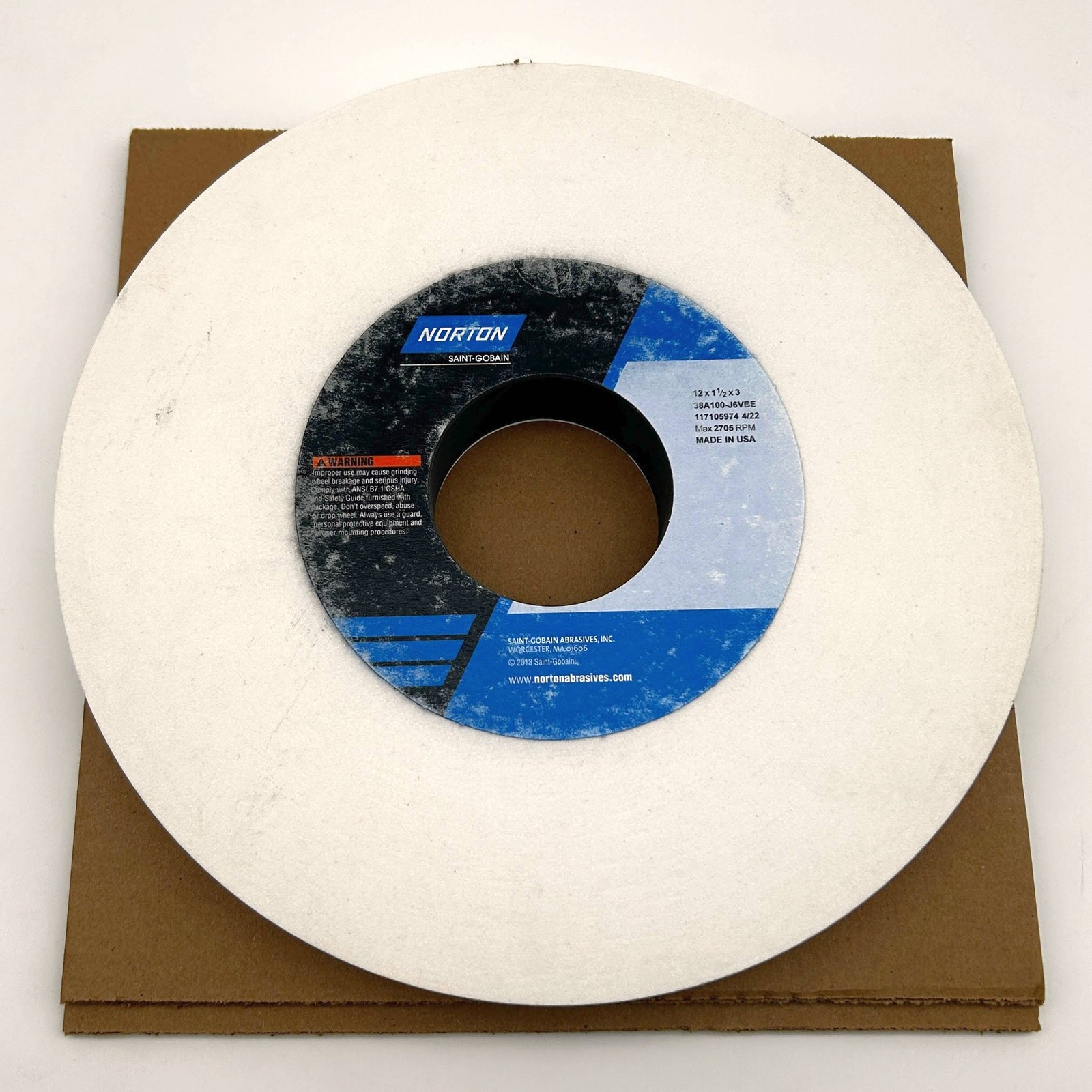 Norton 66253188986 Grinding Wheel 12in x 1-1/2 x 3 Type 1 Wh