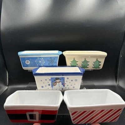 Celebrate It Mini Steinzeug Laib Pfannen, 5er Set (5 x 3) Weihnachten Muster Motiv - Bild 1 von 4