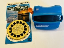 Vintage View Master 3D Viewer Blue with Hoover Dam Lake Meade Reels Set BIN N
