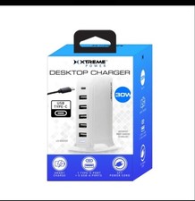 30W Multi 6 Port USB Charger Desktop Hub Fast Charging Station Tower Adapter 6A