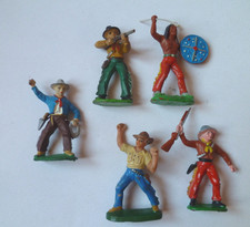 5 alte DDR HartGummi INDIANER Cowboy Röder Lisanto Blechschmidt