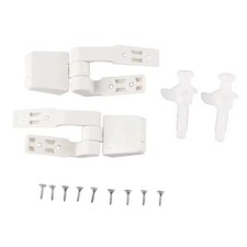 1 Pair White Plastic Toilet For Seat Lid Hinge Replacement With Bolts Screw Nuts