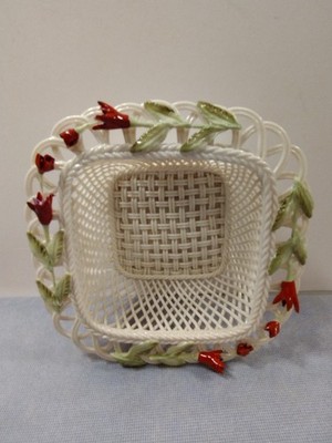 GARDEN FUSCHIA SQUARE BASKET LIMITED 456/1500 New in Open Box BELLEEK OF IRELAND