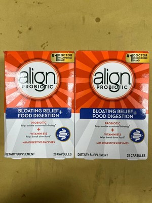 2x Align Probiotic Bloating Relief + Food Digestion -28 x 2=56 Caps Exp 08/2026+