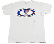 Vintage Texas Tech Red Raiders USA NCAA Football Basketball White Shirt Large
