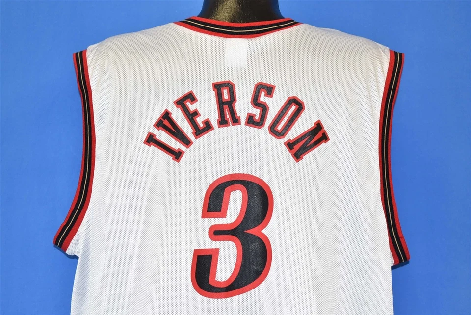 Camiseta de colección años 90 PHILADELPHIA 76ERS ALLEN IVERSON #3 SIXERS JERSEY BALONCESTO L Foto 3 de 3